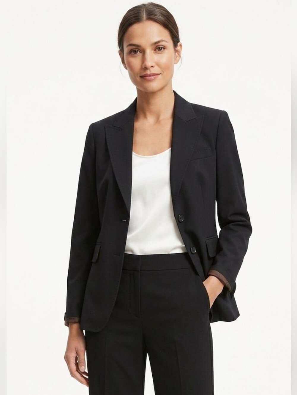 Banana Republic Women's Black Two-Button Blazer Classic Sartorial Style Sz 4